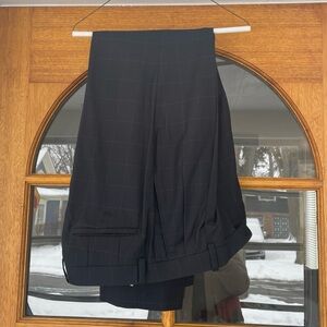 Aristo Eighteen Aberdeen Men’s Wool Pant Black/purple Windowpane 35w 32inseam